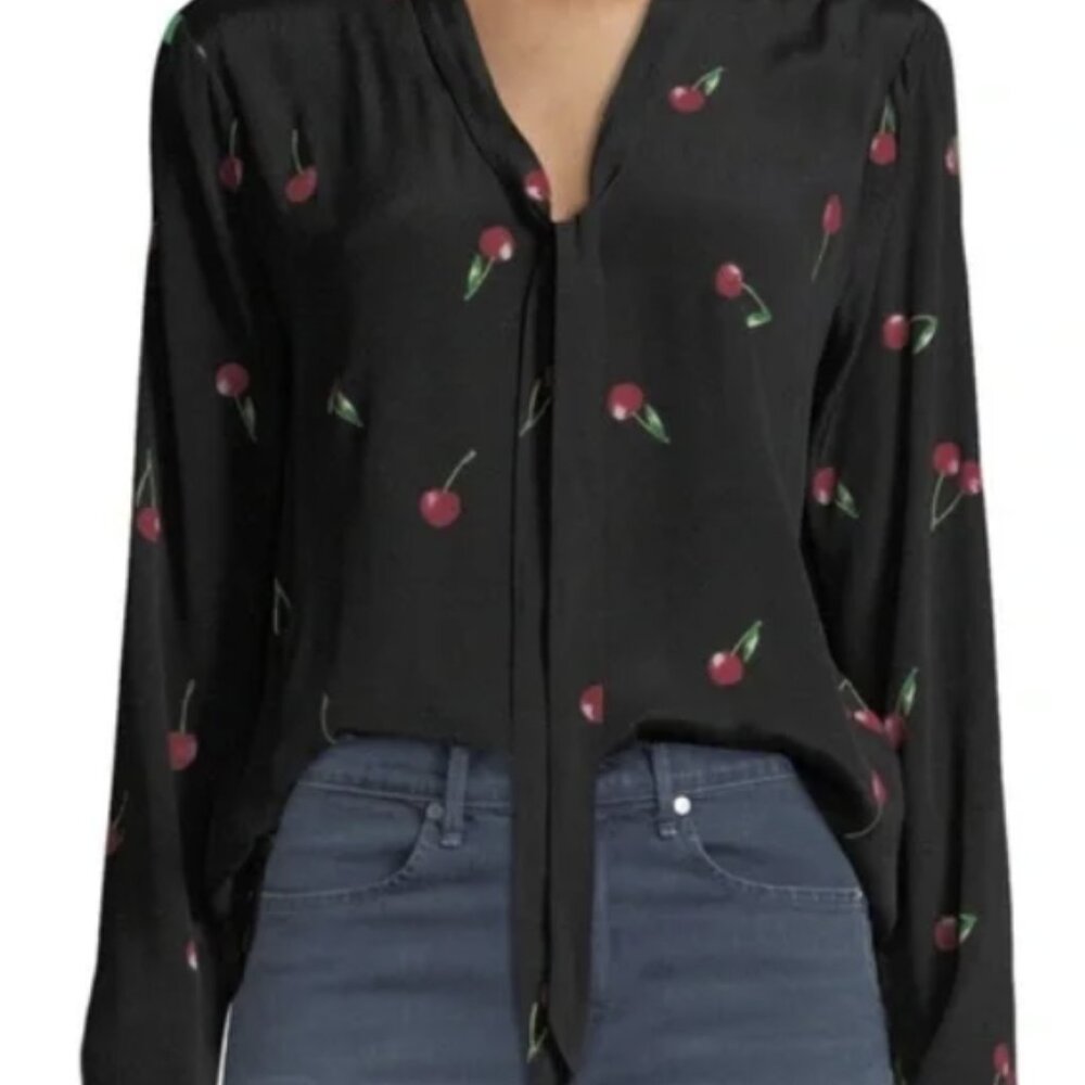 Rails cherry tie blouse